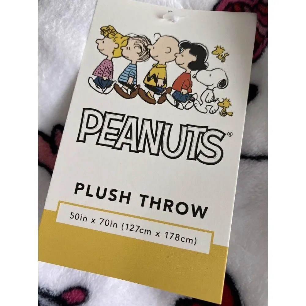 Peanuts Snoopy Hearts Valentine's Throw Blanket Super Soft 50X70” Joe‎ Cool NEW